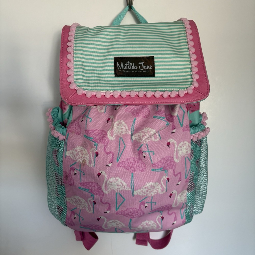 Matilda Jane Enchanted Garden Flamingo Dive All Day Swim Bag backpack 14" x 16"